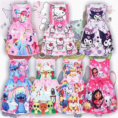 XYYEA Kids Birthday Party Dress Children Summer Casual Bowknot Princess Gabbys Dollhouse Dress