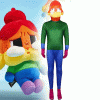 XYYEA Halloween Costume Pop Mart Rainbow Weeping Doll Cosplay Costume Jumpsuit Dodo Girl