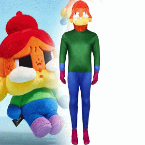 XYYEA Halloween Costume Pop Mart Rainbow Weeping Doll Cosplay Costume Jumpsuit Dodo Girl