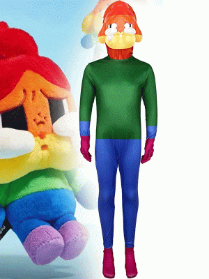 XYYEA Halloween Costume Pop Mart Rainbow Weeping Doll Cosplay Costume Jumpsuit Dodo Girl