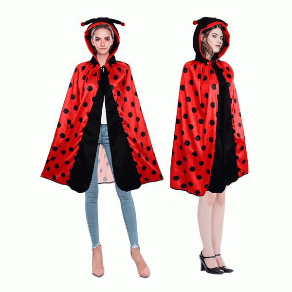 Halloween Ladybug Cape Men and Women Ladybug Cosplay Costumes Masquerade Party
