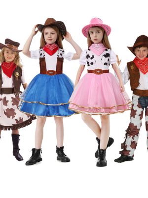 XYYEA Western Cowboy Easter Birthday Party Fancy Dress up Halloween Cool Girl Cowgirl Dress