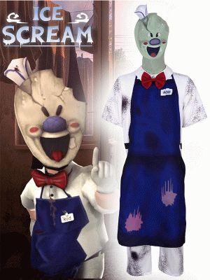 XYYEA Halloween role-playing costume suit horror ice cream Rod cosplay costume