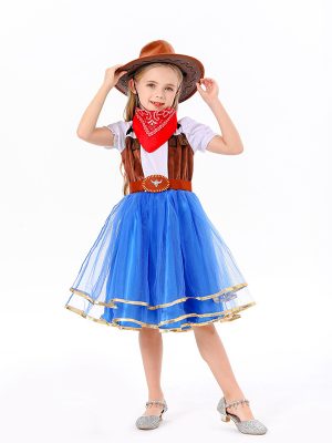 XYYEA Holiday Party Princess Dress up Halloween Cowgirl Costume for Kid