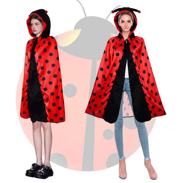 Halloween Ladybug Cape Men and Women Ladybug Cosplay Costumes Masquerade Party