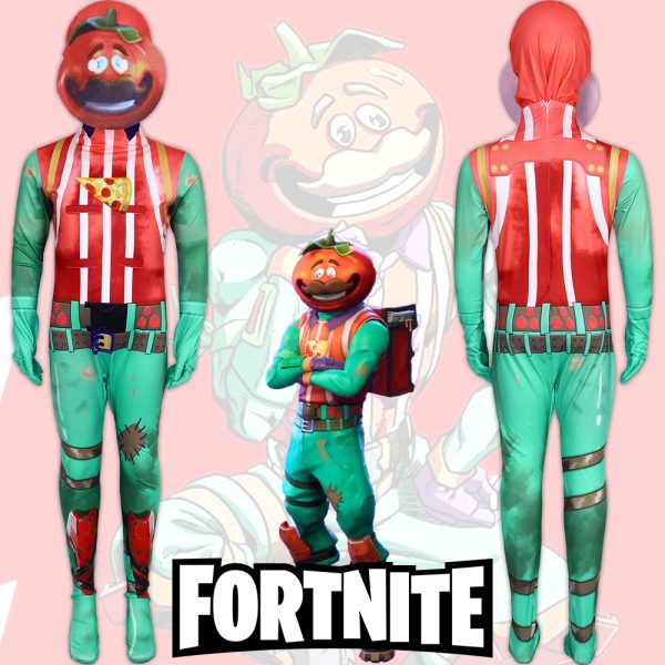 1 Halloween costume tomato head cosplay costume jumpsuit tomatoide