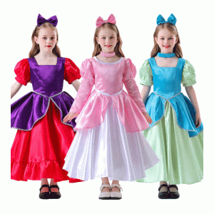 New Design Kids Halloween Carnival Role Play Costume Movie Fairy Tale Princess Dresses for Girls