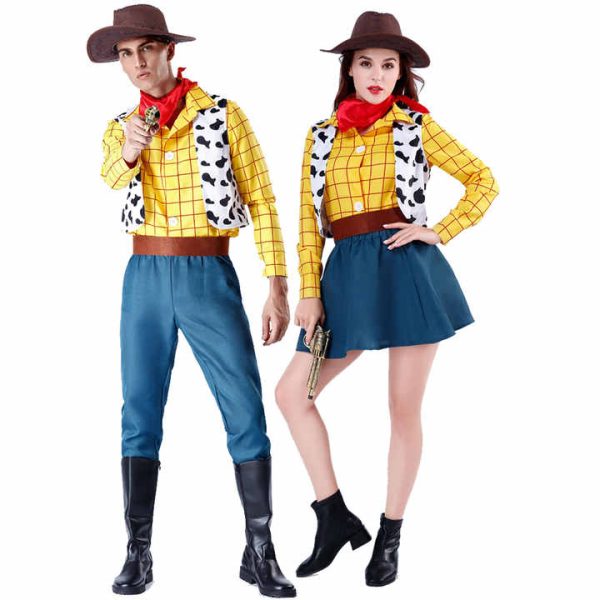 1 (4) Halloween Toy Story Woody Couple Costume TV&Movie Character Western Cowboys and Cowgirl Costume