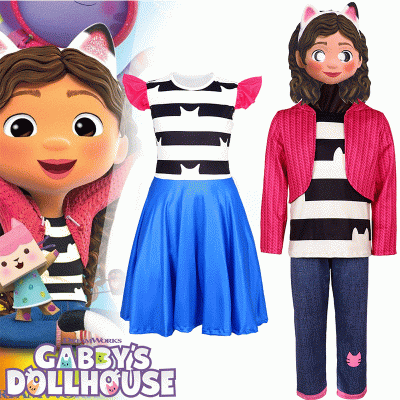 XYYEA Gabby's Dollhouse role play cosplay costume holidays children's cartoon set
