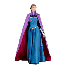 XYYEA Women Dress Women's Princess Anna Adult Elsa Costume With Cloak Gloves