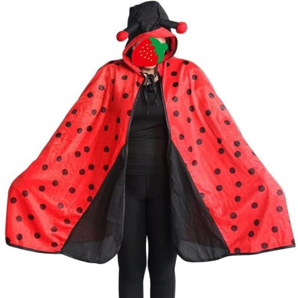 Halloween Ladybug Cape Men and Women Ladybug Cosplay Costumes Masquerade Party