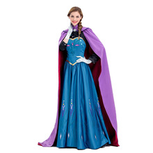 XYYEA Women Dress Women's Princess Anna Adult Elsa Costume With Cloak Gloves