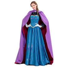 XYYEA Women Dress Women's Princess Anna Adult Elsa Costume With Cloak Gloves