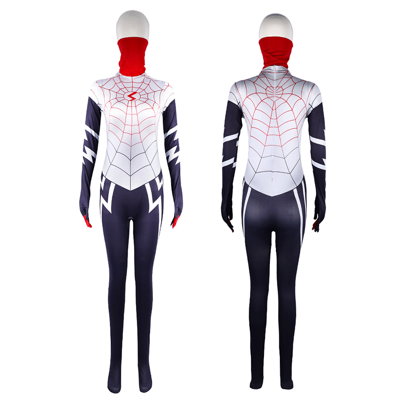 XYYEA Spider Silk Cindy Moon Cosplay Spider-woman Tights Suit From Marvel Movie Onesie