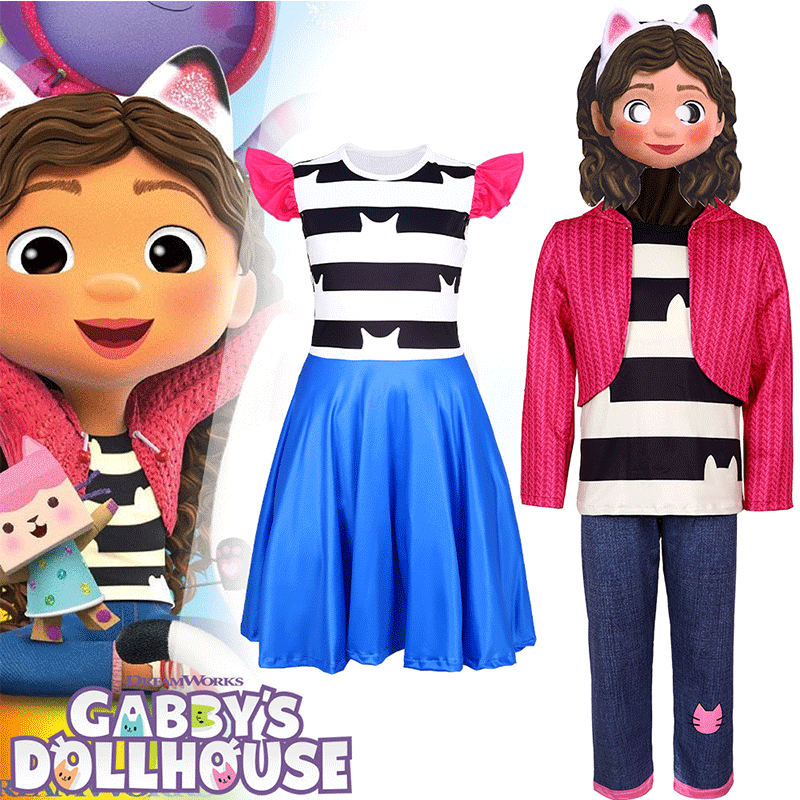 XYYEA Gabby's Dollhouse role play cosplay costume holidays children's cartoon set