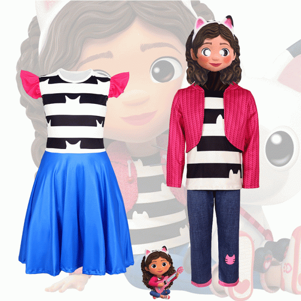 XYYEA Gabby's Dollhouse role play cosplay costume holidays children's cartoon set