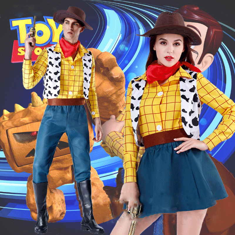 Halloween Toy Story Woody Couple Costume TV&Movie Character Western Cowboys and Cowgirl Costume