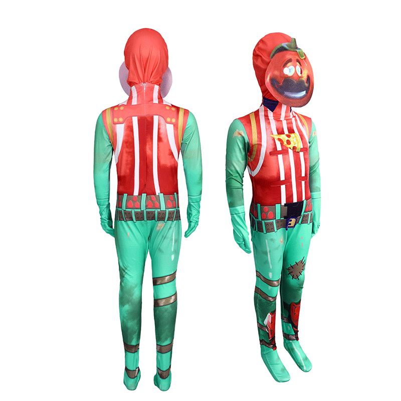 Halloween costume tomato head cosplay costume jumpsuit tomatoide