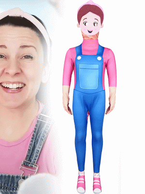 XYYEA Ms. Rachel overalls jumpsuit role play stage performance costume