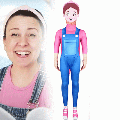 2 XYYEA Ms. Rachel overalls jumpsuit role play stage performance costume