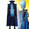 Halloween Carnival Adult Megamind Cosplay Costume Anime Movie Superhero Bodysuit With Cape