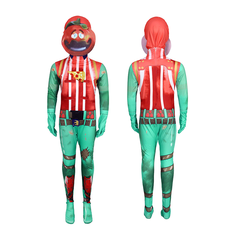 Halloween costume tomato head cosplay costume jumpsuit tomatoide