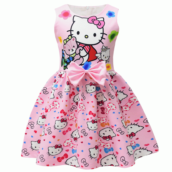 XYYEA Kids Birthday Party Dress Children Summer Casual Bowknot Princess Gabbys Dollhouse Dress