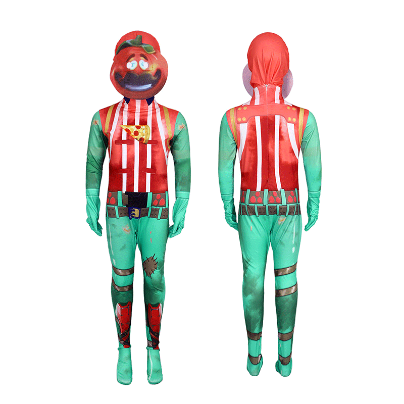 Halloween costume tomato head cosplay costume jumpsuit tomatoide