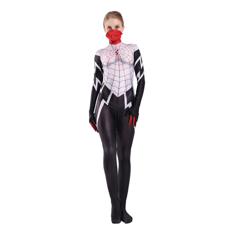 XYYEA Spider Silk Cindy Moon Cosplay Spider-woman Tights Suit From Marvel Movie Onesie