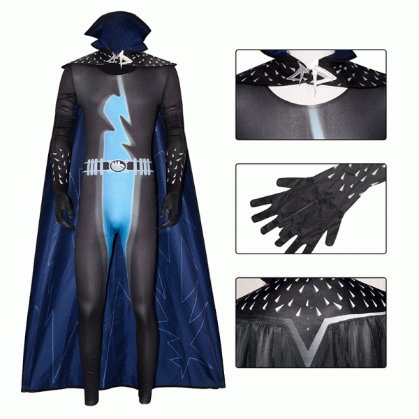7 Halloween Carnival Adult Megamind Cosplay Costume Anime Movie Superhero Bodysuit With Cape