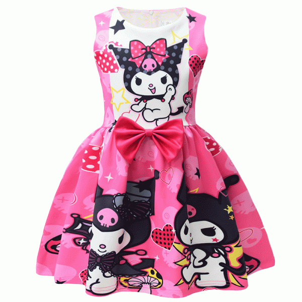 XYYEA Kids Birthday Party Dress Children Summer Casual Bowknot Princess Gabbys Dollhouse Dress