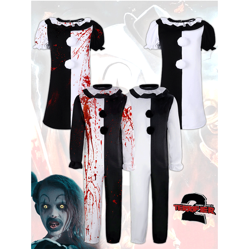 TV & Movie Ghost Clown Cosplay Onesie Adult Costume Halloween Horror Joker Roleplay Costume