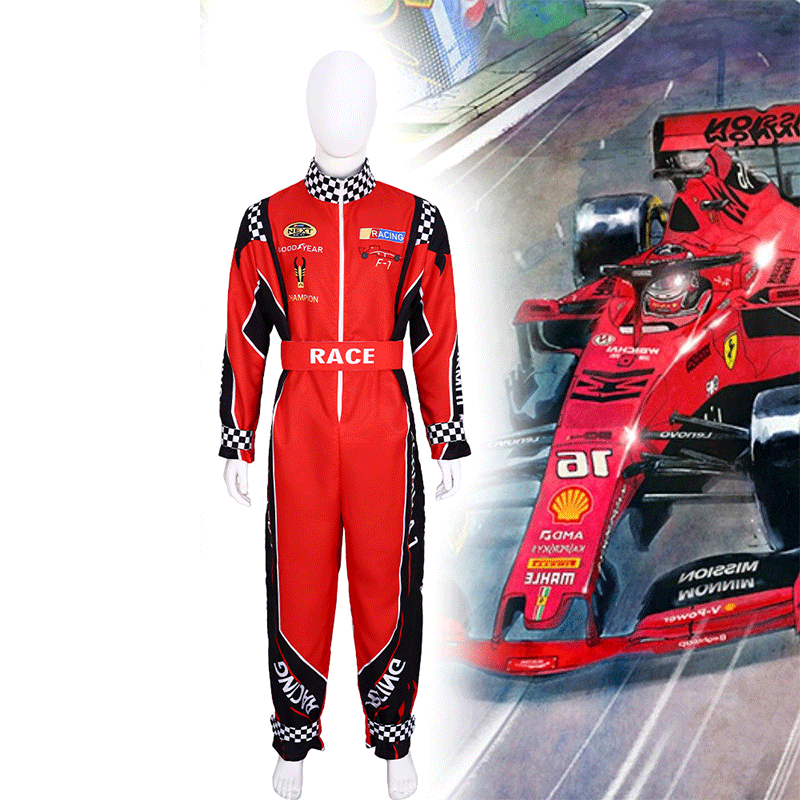 Halloween Cosplay Racing Jumpsuit Clothing Children Racing Suit Cosplay Costume Red Cycling Suits