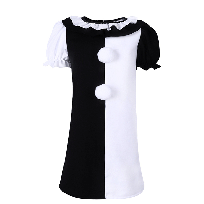 TV & Movie Ghost Clown Cosplay Onesie Adult Costume Halloween Horror Joker Roleplay Costume