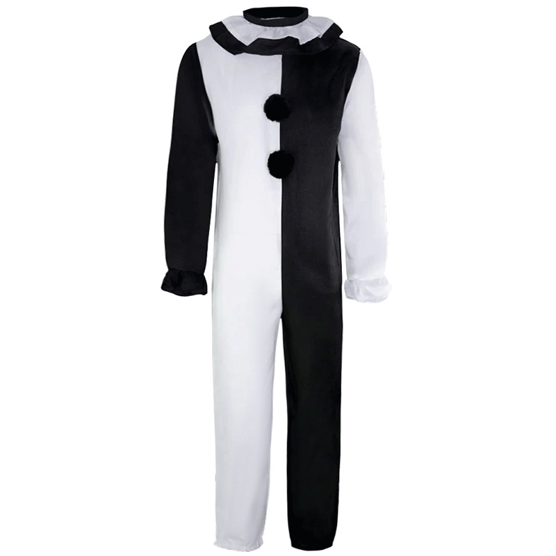 TV & Movie Ghost Clown Cosplay Onesie Adult Costume Halloween Horror Joker Roleplay Costume