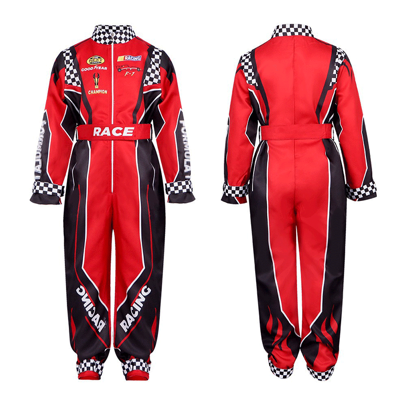 Halloween Cosplay Racing Jumpsuit Clothing Children Racing Suit Cosplay Costume Red Cycling Suits