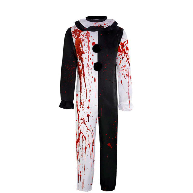 TV & Movie Ghost Clown Cosplay Onesie Adult Costume Halloween Horror Joker Roleplay Costume