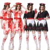 XYYEA Halloween Cosplay Nurse Mary Adult Scary Bloody Zombie Doctor Costume Party