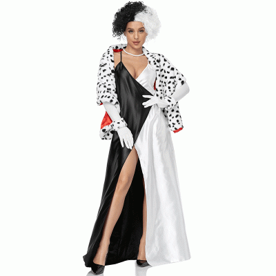 Cruella Spotted Dog Cosplay Costume