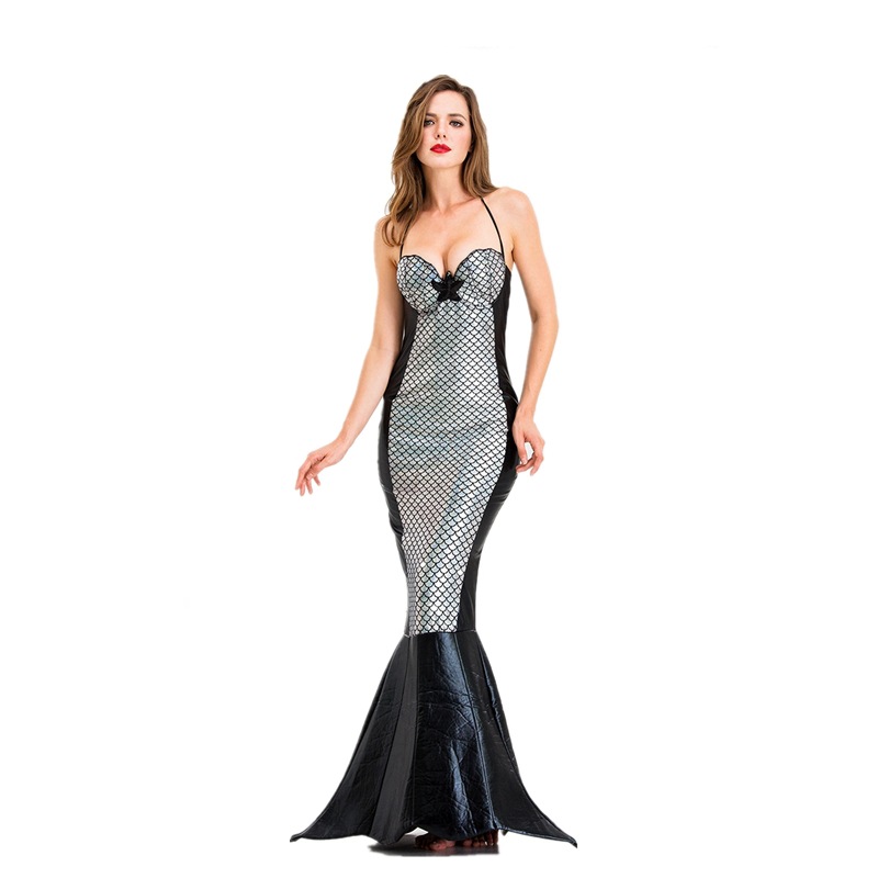 Halloween Costumes Colorful Mermaid Sequin Princess Dress Fishtail Cosplay Mermaid Skirt Kit Adult