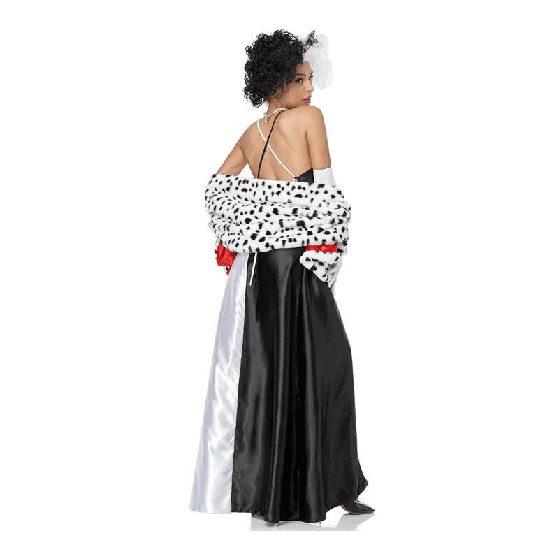 XYYEA Halloween Cruella Spotted Dog Cosplay Halloween Costume Witch Uniform Costume