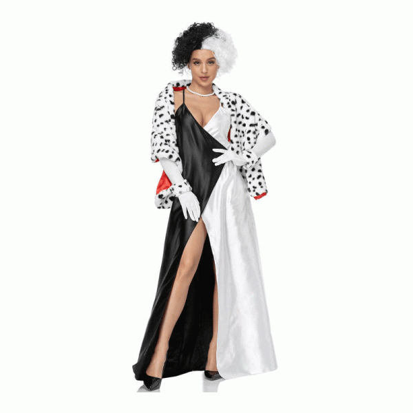 4 Cruella Spotted Dog Cosplay Costume