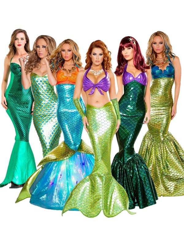 Colorful Mermaid Sequin Princess Dress